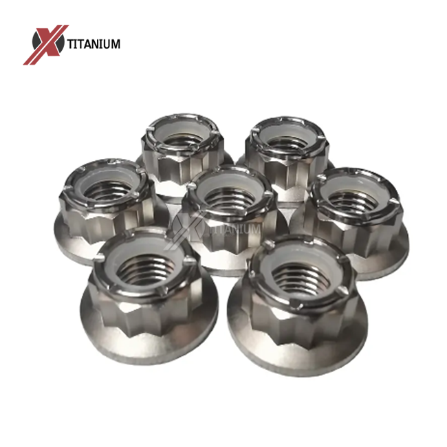 Gr5 Titanium Nylock 12 Point Flange Nut